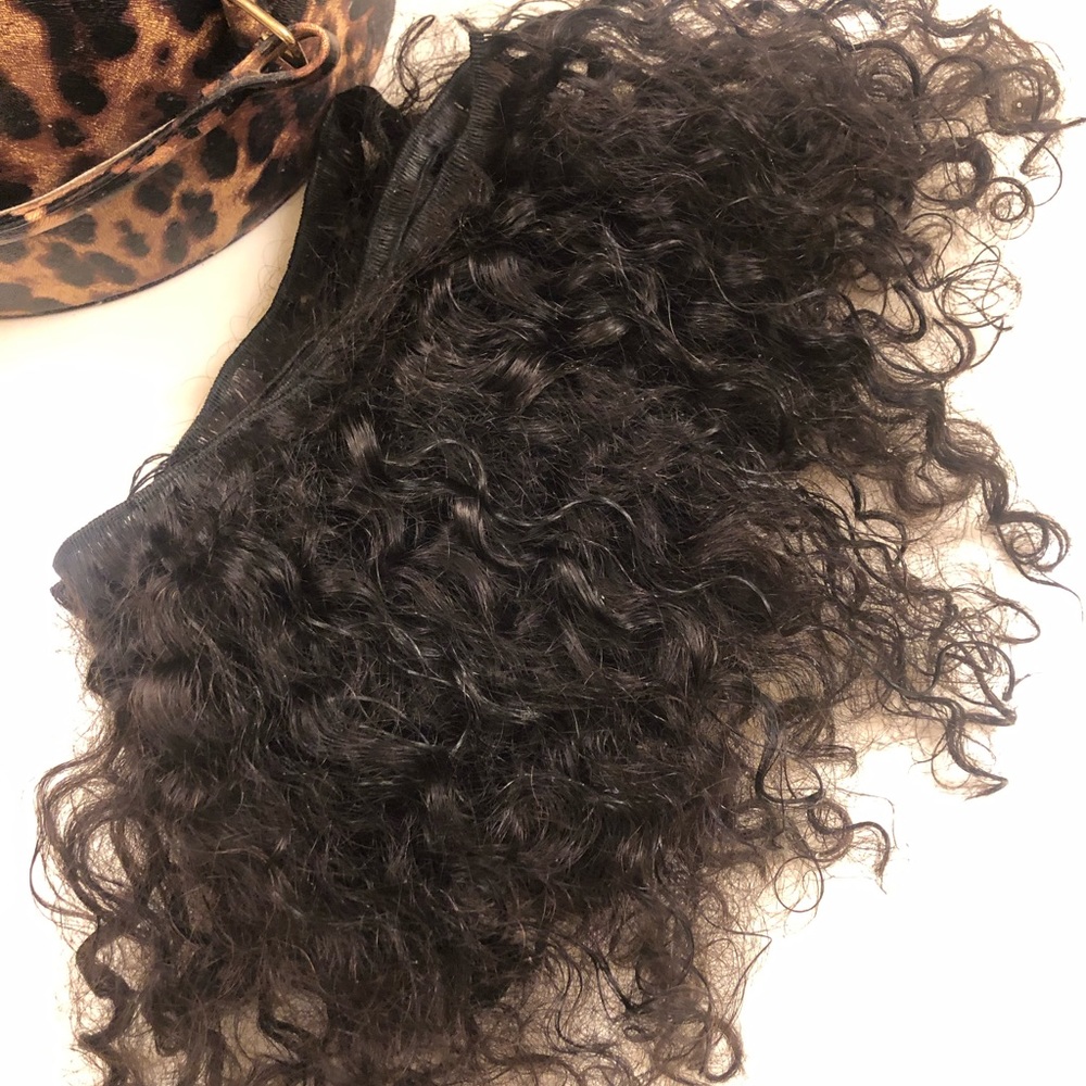 10” Malaysian curly hair from all virgin boutique.